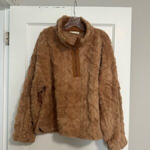 Cozy Brown Fleece Pullover